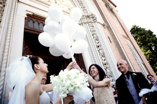 white balloons wedding release